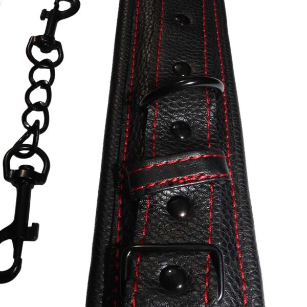 Black Genuine Leather Cuffs - Image 6
