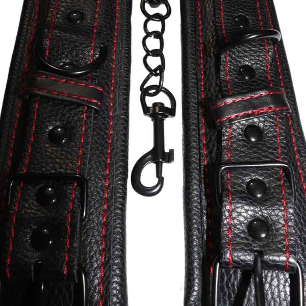 Black Genuine Leather Cuffs - Image 5