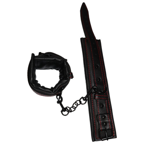 Black Genuine Leather Cuffs - Image 4